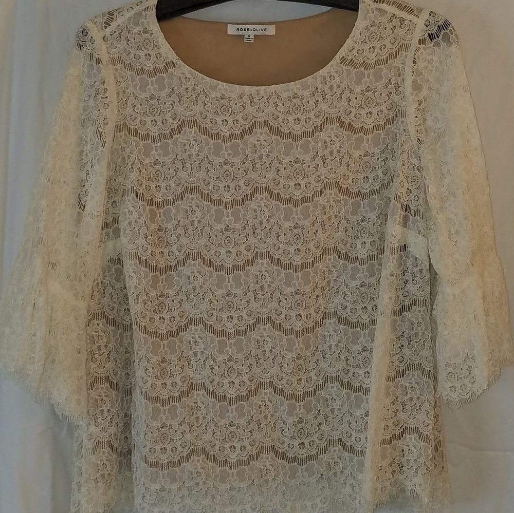 Sexy Bohemian Chic Lace Top huge Bell Sleeves 1X